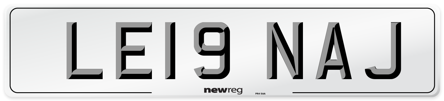 LE19 NAJ Number Plate from New Reg